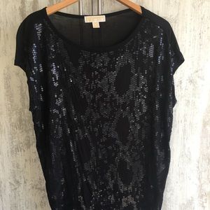 Michael Kors Short Sleeve Sequence Top